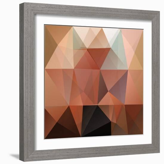 Colorful Mosaic Triangle Background-Rasveta-Framed Art Print