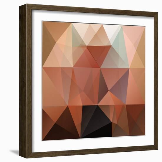 Colorful Mosaic Triangle Background-Rasveta-Framed Art Print