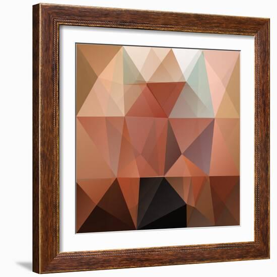 Colorful Mosaic Triangle Background-Rasveta-Framed Art Print