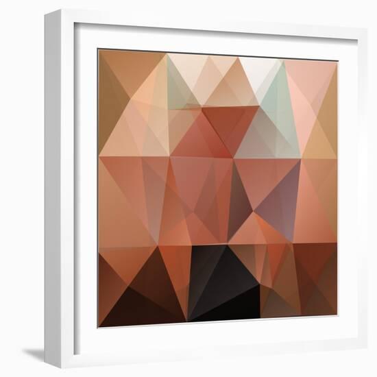 Colorful Mosaic Triangle Background-Rasveta-Framed Art Print