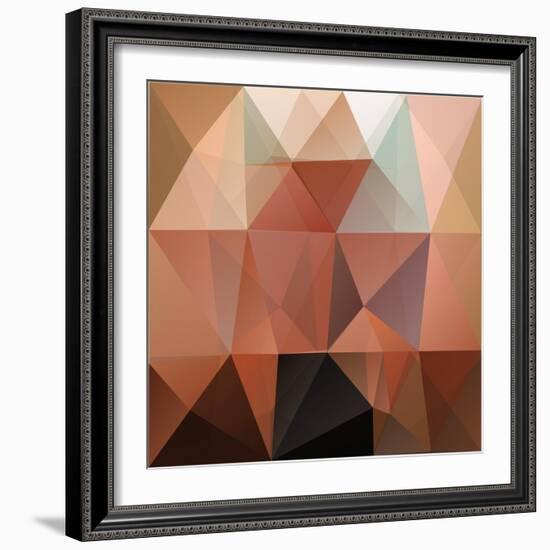 Colorful Mosaic Triangle Background-Rasveta-Framed Art Print