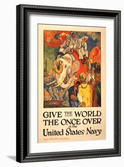 Colorful Navy Recruitment Poster-null-Framed Art Print