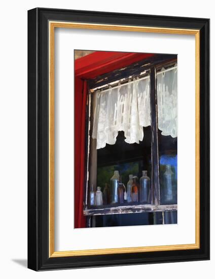 Colorful Old Bottles in Window of an Old Building, Savannah, Georgia, USA-Joanne Wells-Framed Photographic Print