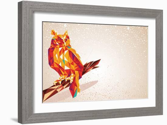 Colorful Owl Illustration-cienpies-Framed Art Print