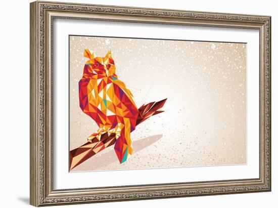Colorful Owl Illustration-cienpies-Framed Premium Giclee Print