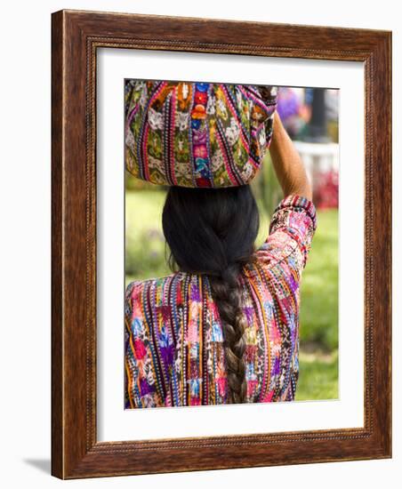 Colorful Patterned Clothes, Solola, Guatemala-Bill Bachmann-Framed Photographic Print