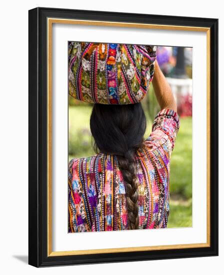 Colorful Patterned Clothes, Solola, Guatemala-Bill Bachmann-Framed Photographic Print