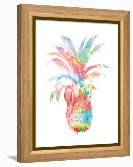 Colorful Pineapple Clean-Jace Grey-Framed Stretched Canvas