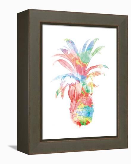 Colorful Pineapple Clean-Jace Grey-Framed Stretched Canvas