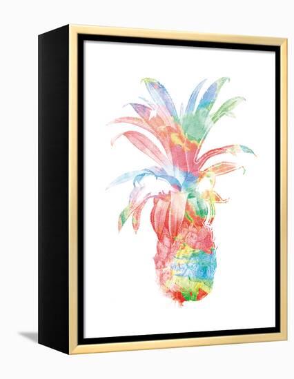 Colorful Pineapple Clean-Jace Grey-Framed Stretched Canvas