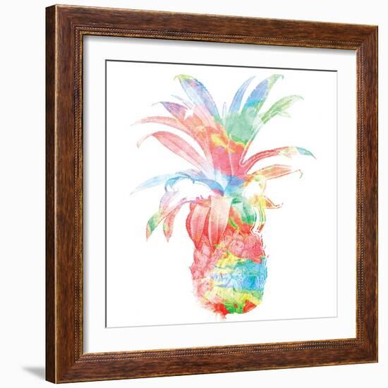 Colorful Pineapple Clean-Jace Grey-Framed Art Print