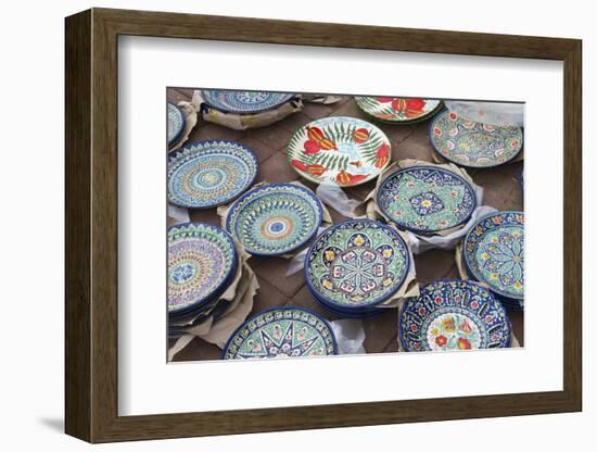 Colorful porcelain plates, Astana, Kazakhstan-Keren Su-Framed Photographic Print