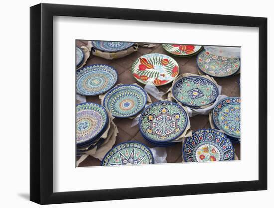 Colorful porcelain plates, Astana, Kazakhstan-Keren Su-Framed Photographic Print