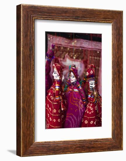 Colorful Puppets Hanging in a Shop in Udaipur, Rajasthan, India, Asia-Alex Treadway-Framed Photographic Print