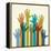 Colorful Raised Hands. the Concept of Diversity. Group of Hands. Giving Concept.-VLADGRIN-Framed Stretched Canvas