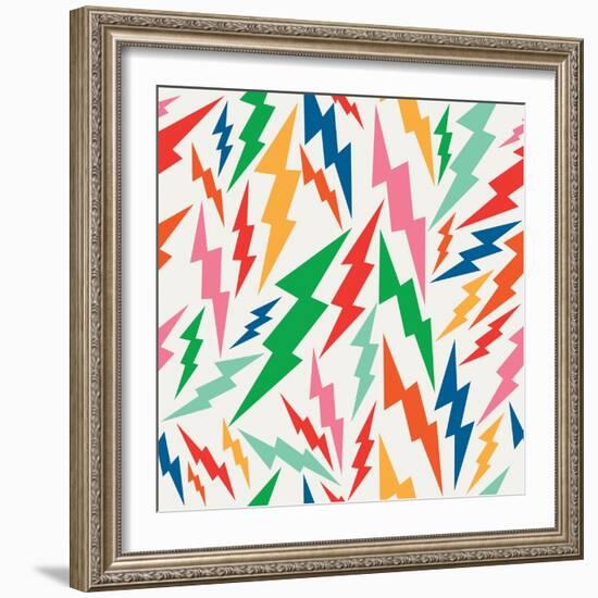 Colorful Retro Bolt Pattern-cienpies-Framed Art Print