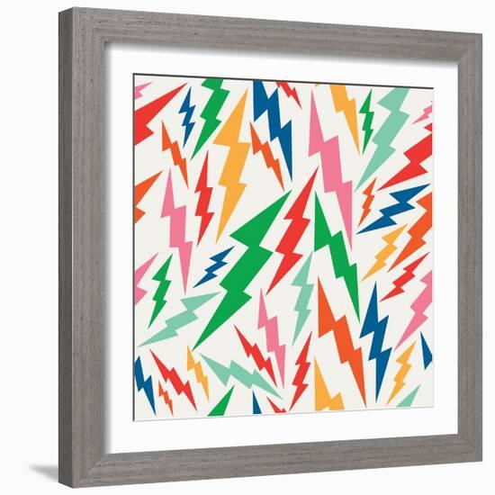 Colorful Retro Bolt Pattern-cienpies-Framed Art Print