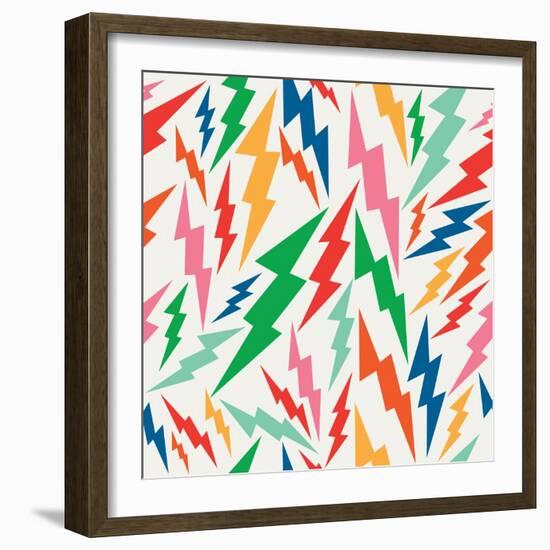 Colorful Retro Bolt Pattern-cienpies-Framed Art Print