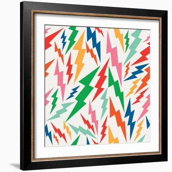 Colorful Retro Bolt Pattern-cienpies-Framed Art Print