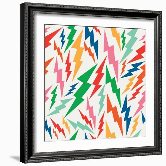 Colorful Retro Bolt Pattern-cienpies-Framed Art Print