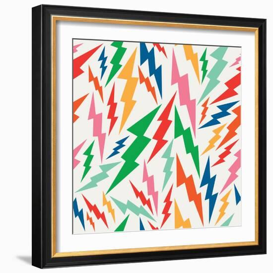 Colorful Retro Bolt Pattern-cienpies-Framed Art Print