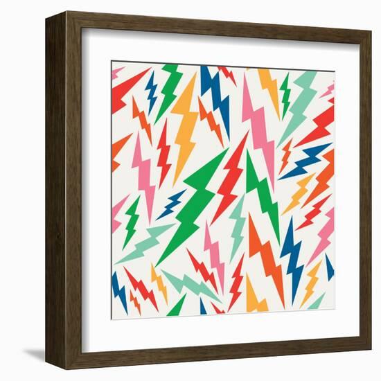 Colorful Retro Bolt Pattern-cienpies-Framed Art Print