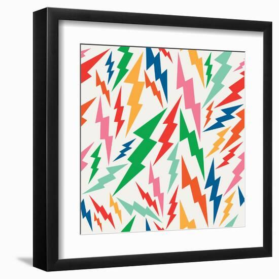 Colorful Retro Bolt Pattern-cienpies-Framed Art Print