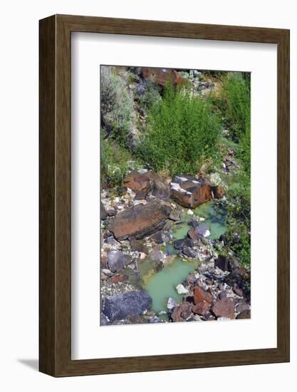 Colorful rocks, chalky blue-green pool, Blue Basin, Blue Basin Area, Oregon, USA-Michel Hersen-Framed Photographic Print