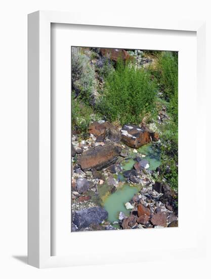 Colorful rocks, chalky blue-green pool, Blue Basin, Blue Basin Area, Oregon, USA-Michel Hersen-Framed Photographic Print