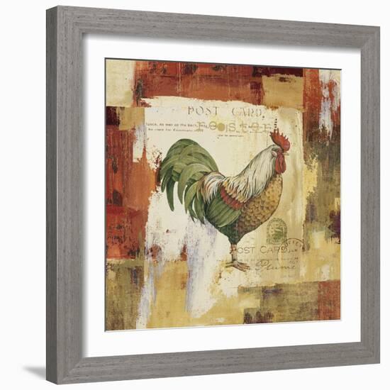 Colorful Roosters I-Lisa Audit-Framed Giclee Print