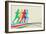 Colorful Runners Silhouette-cienpies-Framed Premium Giclee Print