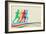 Colorful Runners Silhouette-cienpies-Framed Premium Giclee Print