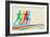 Colorful Runners Silhouette-cienpies-Framed Art Print