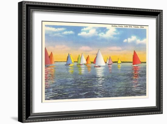 Colorful Sailboats, Lake Erie, Toledo, Ohio-null-Framed Art Print