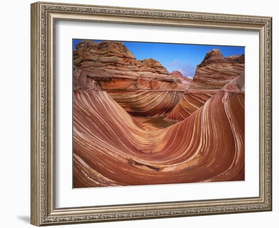 Colorful Sandstone Swirls in the Wave Formation, Paria Canyon, Utah, Usa-Dennis Flaherty-Framed Photographic Print