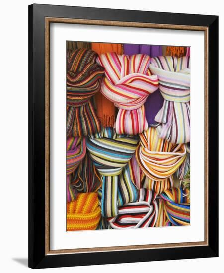 Colorful Scarfs for Sale at Market, Pisa, Italy-Dennis Flaherty-Framed Photographic Print