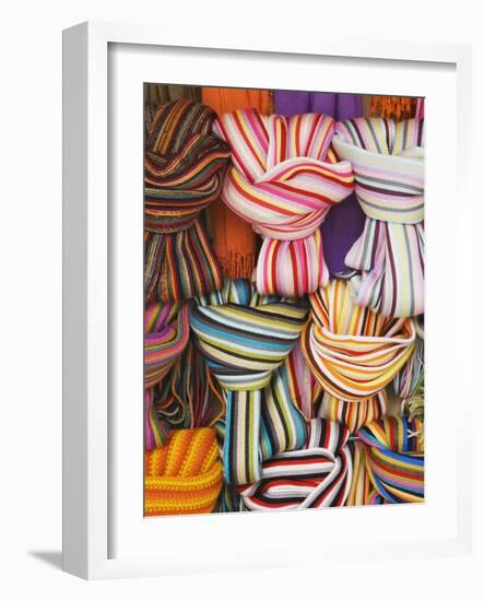 Colorful Scarfs for Sale at Market, Pisa, Italy-Dennis Flaherty-Framed Photographic Print