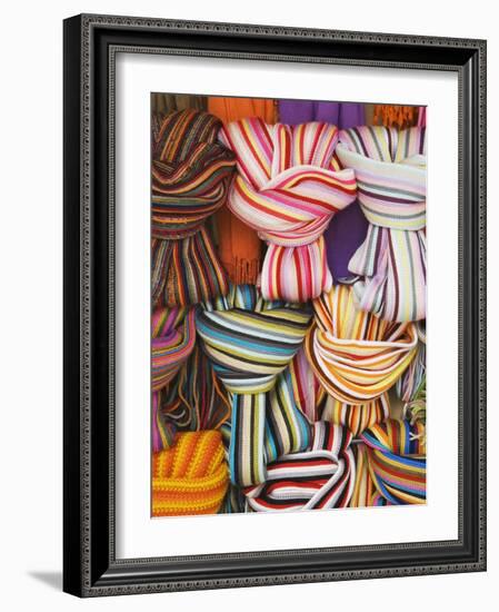 Colorful Scarfs for Sale at Market, Pisa, Italy-Dennis Flaherty-Framed Photographic Print