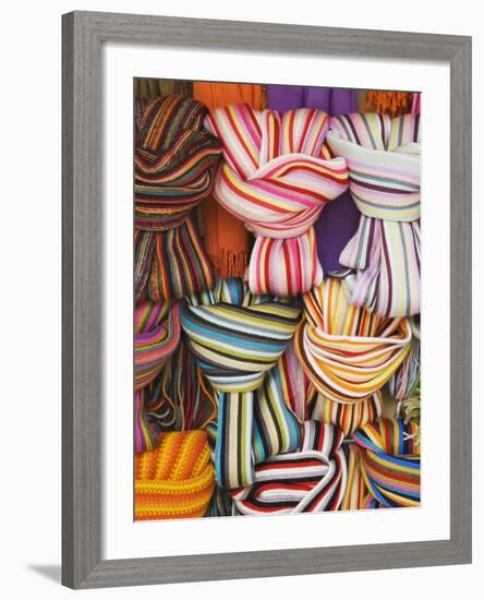 Colorful Scarfs for Sale at Market, Pisa, Italy-Dennis Flaherty-Framed Photographic Print