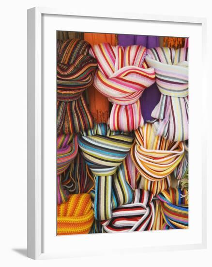 Colorful Scarfs for Sale at Market, Pisa, Italy-Dennis Flaherty-Framed Photographic Print