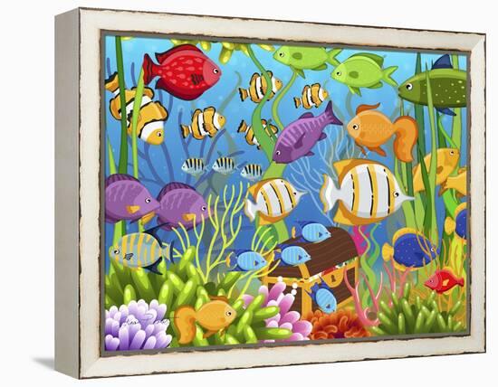Colorful Sea Life-Jean Plout-Framed Premier Image Canvas