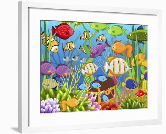 Colorful Sea Life-Jean Plout-Framed Giclee Print