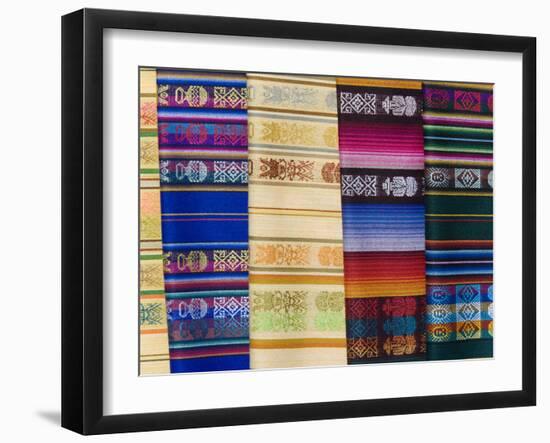 Colorful Shawls Displayed at Market, Quito, Ecuador-Arthur Morris-Framed Photographic Print