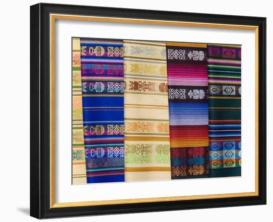 Colorful Shawls Displayed at Market, Quito, Ecuador-Arthur Morris-Framed Photographic Print