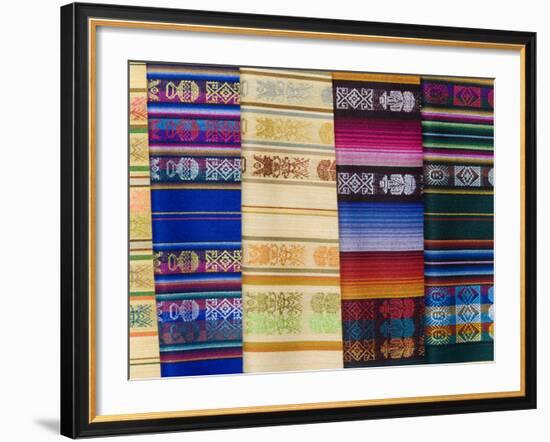 Colorful Shawls Displayed at Market, Quito, Ecuador-Arthur Morris-Framed Photographic Print