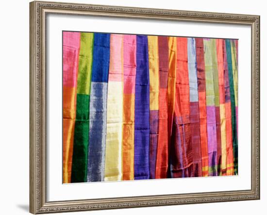 Colorful Silk Scarves at Edfu Market, Egypt-Michele Molinari-Framed Photographic Print