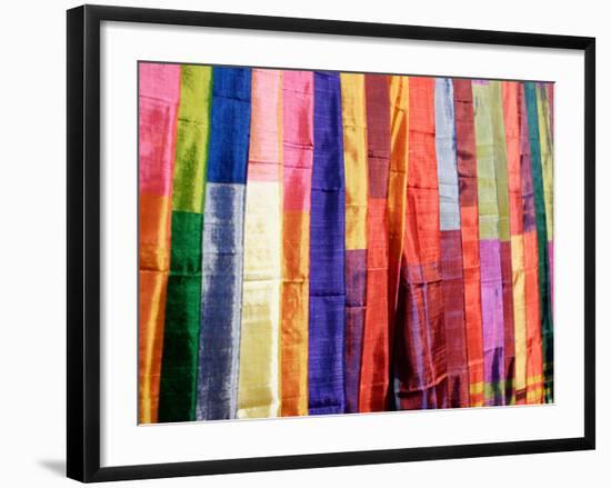 Colorful Silk Scarves at Edfu Market, Egypt-Michele Molinari-Framed Photographic Print