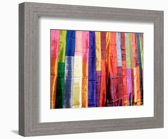 Colorful Silk Scarves at Edfu Market, Egypt-Michele Molinari-Framed Photographic Print