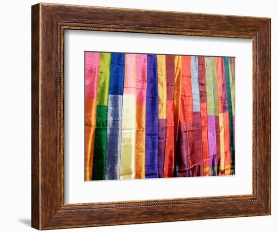Colorful Silk Scarves at Edfu Market, Egypt-Michele Molinari-Framed Photographic Print