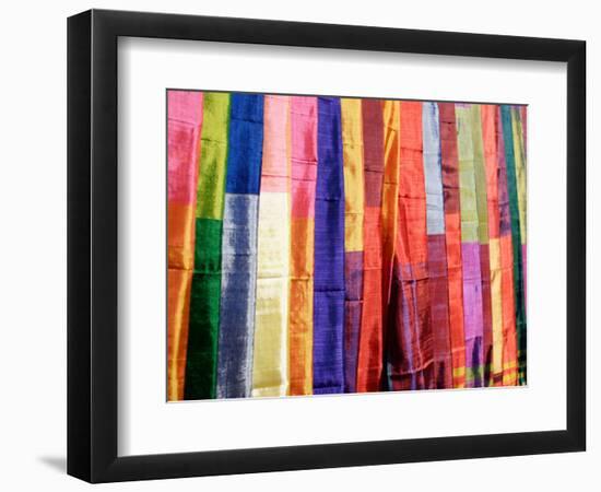 Colorful Silk Scarves at Edfu Market, Egypt-Michele Molinari-Framed Photographic Print